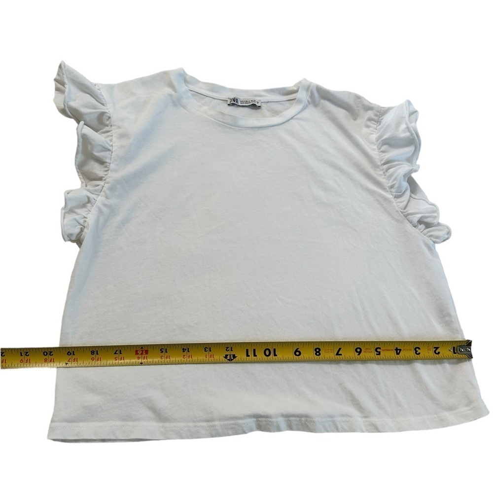 Zara Ruffle Sleeve Top Size Small - Picture 13 of 17